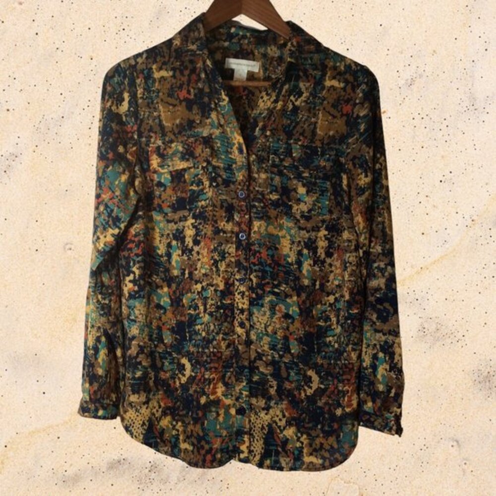 Christopher Banks Button Down Blouse with Long Sleeves Size S - Picture 1 of 8